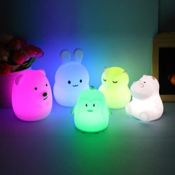 Mini LED Silicone 9 Colors Kids Lamp