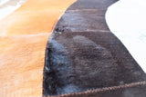 Handmade Cow Hide Patchwork Hair-On Fur Leather Rug , Genuine Animal Skin Leather Rug, Anti Slip Material On Back 10 SQ/FT