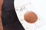 Handmade Cow Hide Patchwork Hair-On Fur Leather Rug , Genuine Animal Skin Leather Rug, Anti Slip Material On Back 10 SQ/FT