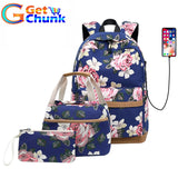 Floral Backpack Set USB