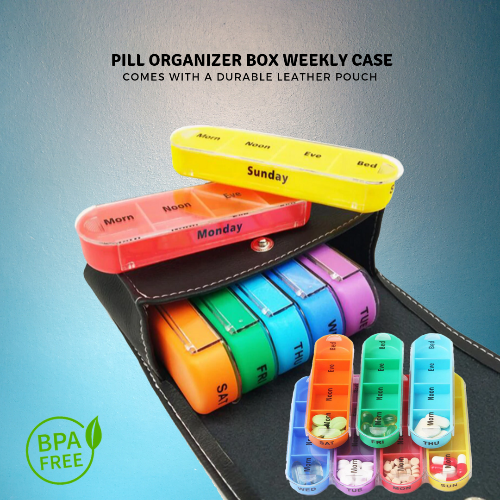 Colorful Pill - Weekly Medicine Organizer Pill Cases & Splitters