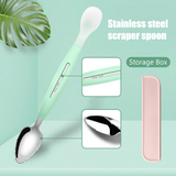 Happy Baby - Fruit Mash Scraper Spoon (2 pcs set) Mint green Baby Spoon