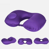 Multi-functional Inflatable Neck Pillow Purple Travel Pillows