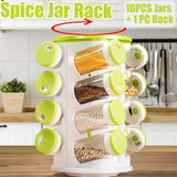 Revolving Spice Rack With 16 pcs Jars Pepper Shaker Box