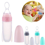 Creative Rocket Silicone Baby Squirt Dispensing Feeding Spoon with Scale - ourkids-shop