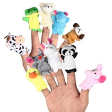 LEORX 10pcs Cartoon Animal Finger Puppets Soft Velvet Dolls Props Toys (Random Pattern) - ourkids-shop