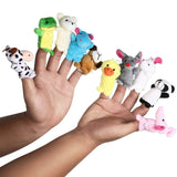 LEORX 10pcs Cartoon Animal Finger Puppets Soft Velvet Dolls Props Toys (Random Pattern) - ourkids-shop