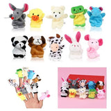 LEORX 10pcs Cartoon Animal Finger Puppets Soft Velvet Dolls Props Toys (Random Pattern) - ourkids-shop