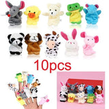 LEORX 10pcs Cartoon Animal Finger Puppets Soft Velvet Dolls Props Toys (Random Pattern) - ourkids-shop