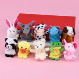 LEORX 10pcs Cartoon Animal Finger Puppets Soft Velvet Dolls Props Toys (Random Pattern) - ourkids-shop