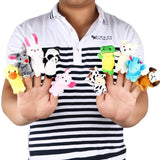 LEORX 10pcs Cartoon Animal Finger Puppets Soft Velvet Dolls Props Toys (Random Pattern) - ourkids-shop