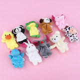 LEORX 10pcs Cartoon Animal Finger Puppets Soft Velvet Dolls Props Toys (Random Pattern) - ourkids-shop