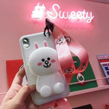 Stand Cute - 3D Wallet Phone Case For iPhone White rabbit / iPhone 6/6s 3D Phone Cases