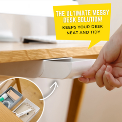 Stick & Access Under Table Drawer White Drawer Organizer